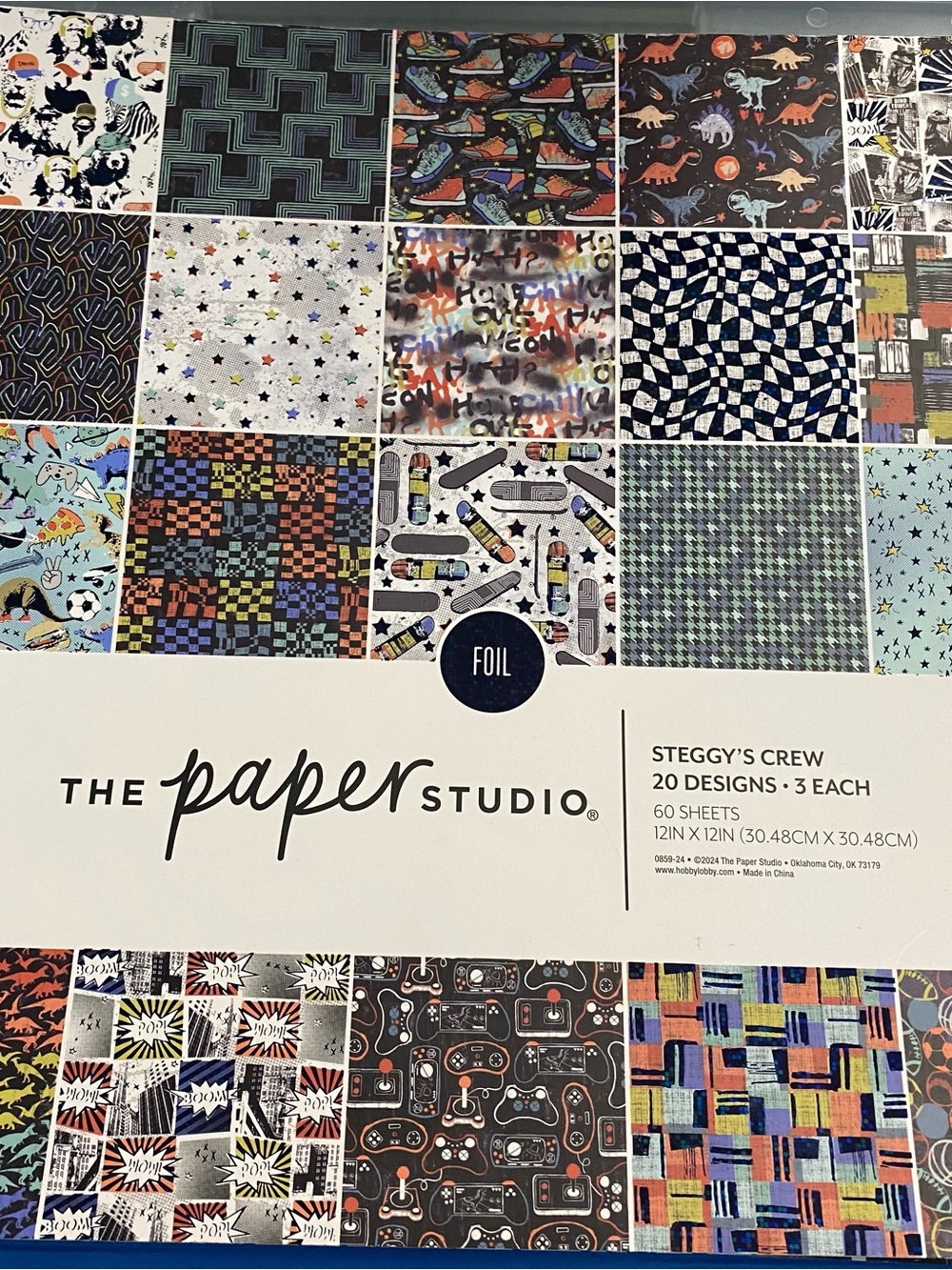 NEW The Paper Studio Steggy's Crew Foil Decorative Paper Pack - Assorted Colors